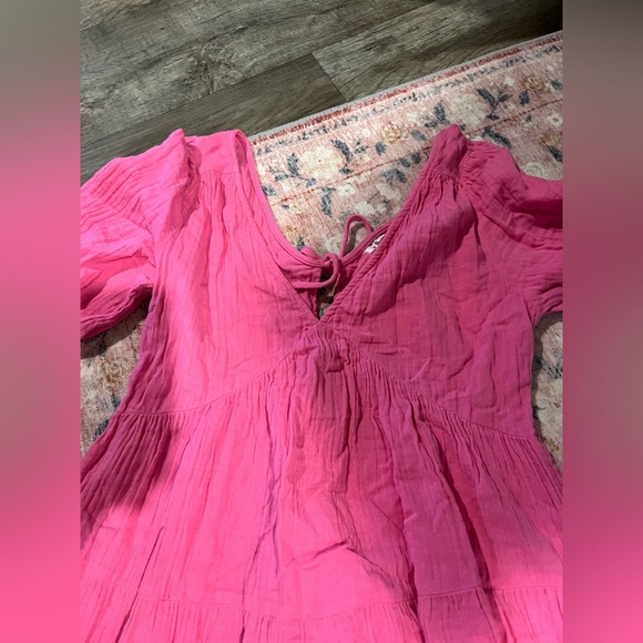Aerie Pool to Party Cotton Dress Pink Sz Medium - Picture 12 of 13